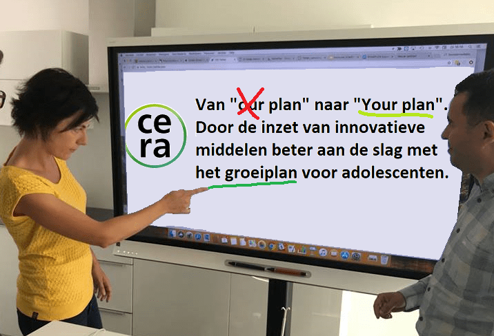 CERA sponsort een Smartboard voor jongeren. 